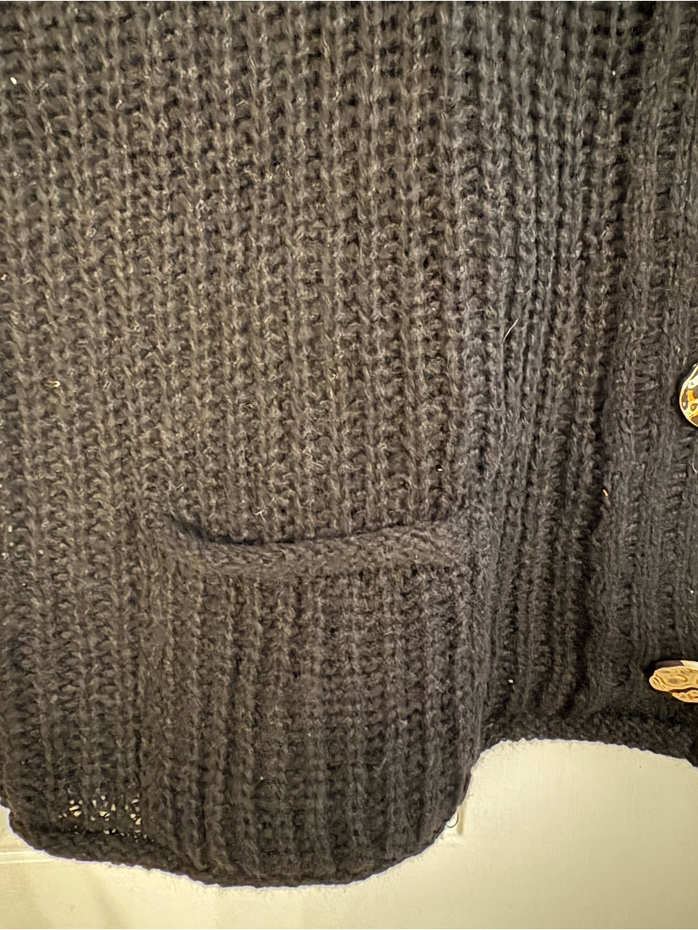 Zenana Outfitters Black Chunky Knit Button-Front Sweater Vest - L - Picture 3 of 6